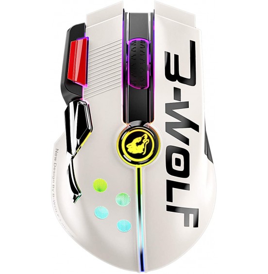 Wired/Wireless Gaming Mouse Up to 12000 DPI,Rechargeable Mouse with 1000mAh Battery,Type-C,Chroma RGB,9 Programmable Buttons+Rapid Fire,Joystick Ultralight Honeycomb Shell for PC Gamer(Mlik Tea White) Wired/Wireless Gaming Mouse Up to 12000 DPI,Rechargeable Mouse with 1000mAh Battery,Type-C,Chroma RGB,9 Programmable Buttons+Rapid Fire,Joystick Ultralight Honeycomb Shell for PC Gamer(Mlik Tea White)
