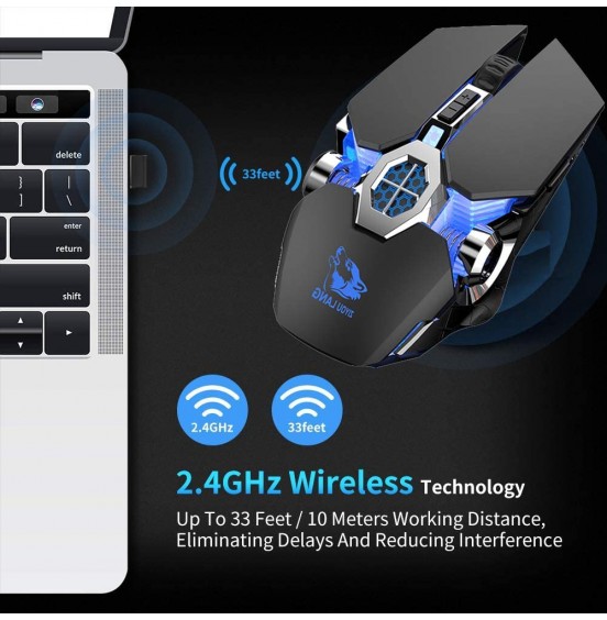 Wireless Gaming Mouse Rechargeable,RGB Multi-Colour Backlit Game Mice with 7 Buttons Computer Accessories,2.4G Silent Optical,3 Adjustable DPI Game Mouse Power Saving Mode for Laptop/PC/Notebook Wireless Gaming Mouse Rechargeable,RGB Multi-Colour Backlit Game Mice with 7 Buttons Computer Accessories,2.4G Silent Optical,3 Adjustable DPI Game Mouse Power Saving Mode for Laptop/PC/Notebook