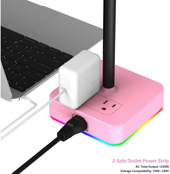 KAFRI RGB Headphone Stand with USB Charger Desk Gaming Headset Holder Hanger Rack with 3 USB Charging Port and 2 Outlet - Suitable for Gamer Desktop Table Game Earphone Accessories Boyfriend Gift KAFRI RGB Headphone Stand with USB Charger Desk Gaming Headset Holder Hanger Rack with 3 USB Charging Port and 2 Outlet - Suitable for Gamer Desktop Table Game Earphone Accessories Boyfriend Gift