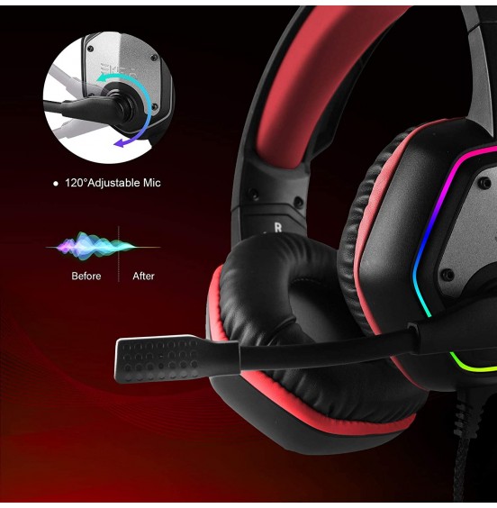 EKSA E1000 USB Gaming Headset for PC - Computer Headphones with Microphone/Mic Noise Cancelling, 7.1 Surround Sound Wired Headset&RGB Light - Gaming Headphones for PS4/PS5 Console Laptop EKSA E1000 USB Gaming Headset for PC - Computer Headphones with Microphone/Mic Noise Cancelling, 7.1 Surround Sound Wired Headset&RGB Light - Gaming Headphones for PS4/PS5 Console Laptop