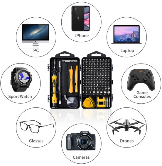 Computer Repair Kit, 122 in 1 Magnetic Laptop Screwdriver Kit, Precision Screwdriver Set, Small Impact Screw Driver Set with Case for Computer, Laptop, PC, for iPhone, Watch, Ps4 DIY Hand Tools -Grey Computer Repair Kit, 122 in 1 Magnetic Laptop Screwdriver Kit, Precision Screwdriver Set, Small Impact Screw Driver Set with Case for Computer, Laptop, PC, for iPhone, Watch, Ps4 DIY Hand Tools -Grey