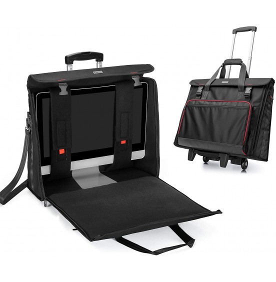 CURMIO Rolling Carrying Bag with Wheels Compatible with Apple iMac 27 inch Desktop Computer, Detachable Trolley Storage Case Compatible with iMac 27” Monitors and Accessories, Black (Patented Design) CURMIO Rolling Carrying Bag with Wheels Compatible with Apple iMac 27 inch Desktop Computer, Detachable Trolley Storage Case Compatible with iMac 27” Monitors and Accessories, Black (Patented Design)