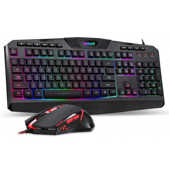 Redragon S101 Wired Gaming Keyboard and Mouse Combo RGB Backlit Gaming Keyboard with Multimedia Keys Wrist Rest and Red Backlit Gaming Mouse 3200 DPI for Windows PC Gamers (Black) Redragon S101 Wired Gaming Keyboard and Mouse Combo RGB Backlit Gaming Keyboard with Multimedia Keys Wrist Rest and Red Backlit Gaming Mouse 3200 DPI for Windows PC Gamers (Black)