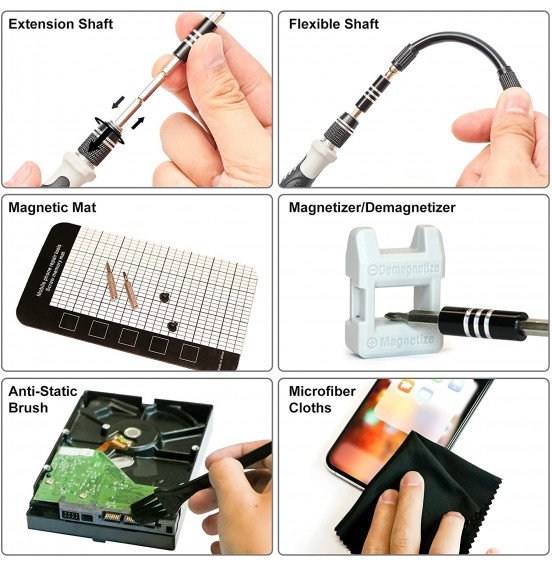 STREBITO Precision Screwdriver Set 124-Piece Electronics Tool Kit with 101 Bits Magnetic Screwdriver Set for Computer, Laptop, Cell Phone, PC, MacBook, iPhone, Nintendo Switch, PS4, PS5, Xbox Repair STREBITO Precision Screwdriver Set 124-Piece Electronics Tool Kit with 101 Bits Magnetic Screwdriver Set for Computer, Laptop, Cell Phone, PC, MacBook, iPhone, Nintendo Switch, PS4, PS5, Xbox Repair