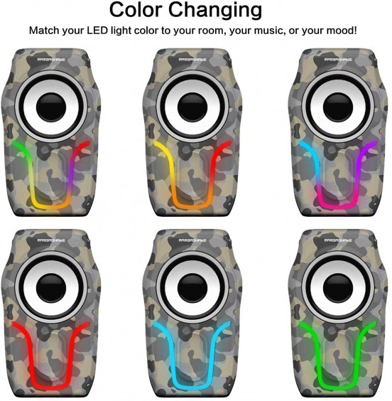 Computer Speakers,2.0 Stereo Volume Control Gaming Speakers with Surround Sound,6 RGB LED Backlit Effect,USB Powered Wired Laptop Speakers with 3.5mm for Desktop Computer/PC/Laptops(White) Computer Speakers,2.0 Stereo Volume Control Gaming Speakers with Surround Sound,6 RGB LED Backlit Effect,USB Powered Wired Laptop Speakers with 3.5mm for Desktop Computer/PC/Laptops(White)