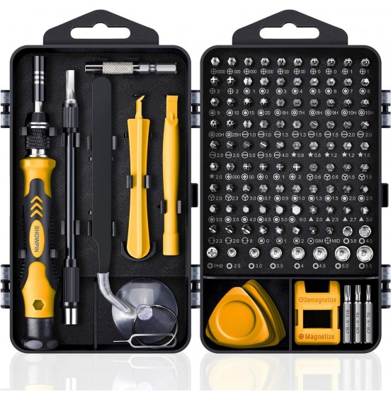 Computer Repair Kit, 122 in 1 Magnetic Laptop Screwdriver Kit, Precision Screwdriver Set, Small Impact Screw Driver Set with Case for Computer, Laptop, PC, for iPhone, Watch, Ps4 DIY Hand Tools -Grey Computer Repair Kit, 122 in 1 Magnetic Laptop Screwdriver Kit, Precision Screwdriver Set, Small Impact Screw Driver Set with Case for Computer, Laptop, PC, for iPhone, Watch, Ps4 DIY Hand Tools -Grey