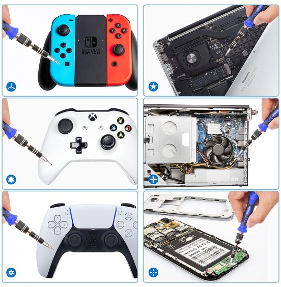 STREBITO Precision Screwdriver Set 124-Piece Electronics Tool Kit with 101 Bits Magnetic Screwdriver Set for Computer, Laptop, Cell Phone, PC, MacBook, iPhone, Nintendo Switch, PS4, PS5, Xbox Repair STREBITO Precision Screwdriver Set 124-Piece Electronics Tool Kit with 101 Bits Magnetic Screwdriver Set for Computer, Laptop, Cell Phone, PC, MacBook, iPhone, Nintendo Switch, PS4, PS5, Xbox Repair