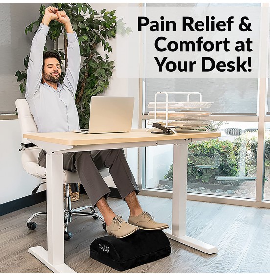 ComfiLife Foot Rest for Under Desk at Work - Adjustable Memory Foam Foot Rest for Office Chair & Gaming Chair - Ergonomic Design for Back & Hip Pain Relief (Black) ComfiLife Foot Rest for Under Desk at Work - Adjustable Memory Foam Foot Rest for Office Chair & Gaming Chair - Ergonomic Design for Back & Hip Pain Relief (Black)