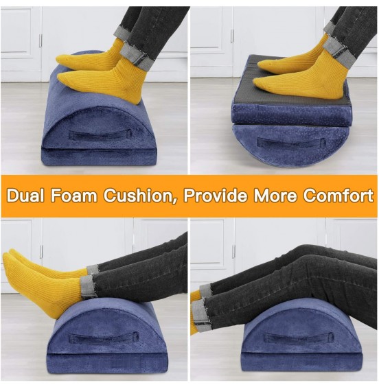 Foot Rest for Under Desk at Work , Ergonomic Memory Foam Foot Stool Cushion for Home Office, Gaming, Computer - Adjustable 2 Heights Under Desk Footrest with Breathable Washable Cover by AMERIERGO Foot Rest for Under Desk at Work , Ergonomic Memory Foam Foot Stool Cushion for Home Office, Gaming, Computer - Adjustable 2 Heights Under Desk Footrest with Breathable Washable Cover by AMERIERGO