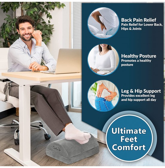 ComfiLife Foot Rest for Under Desk at Work - Adjustable Memory Foam Foot Rest for Office Chair & Gaming Chair - Ergonomic Design for Back & Hip Pain Relief (Black) ComfiLife Foot Rest for Under Desk at Work - Adjustable Memory Foam Foot Rest for Office Chair & Gaming Chair - Ergonomic Design for Back & Hip Pain Relief (Black)